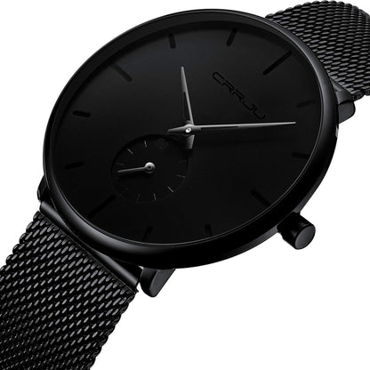 HOTMens Watches Ultra-Thin Minimalist Waterproof - Fashion Wrist Watch for Men Unisex Dress with Stainless Steel Mesh Band
