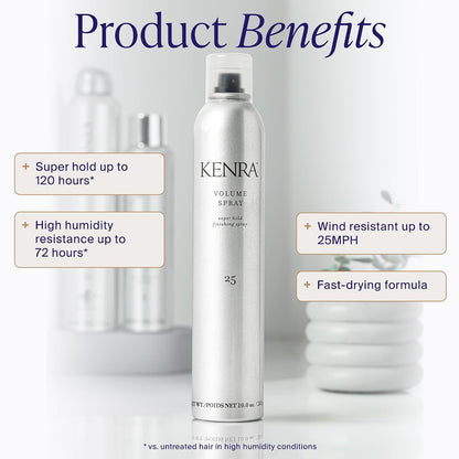 HOTKenra Professional Volume Spray 25 | Super Hold Finishing & Styling Hairspray | Flake-free & Fast-drying | Wind & Humidity Resistance | All Hair Types