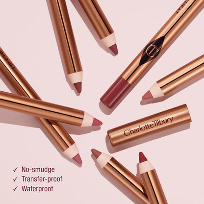 HOTCharlotte Tilbury Lip Cheat Lip Liner Pencil - Gives Lips a Fuller-Looking, Defined Pout - Enriched with Jojoba Oil & Hyaluronic Acid - Waterproof, Smudge-Proof & Transfer-Proof