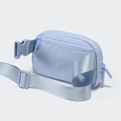 HOTPander Two Way Zipper Fanny Pack Nylon Everywhere Belt Bag for Women, Water Repellent Waist Packs, Crossbody Bags with Adjustable Strap (Windmill Blue).