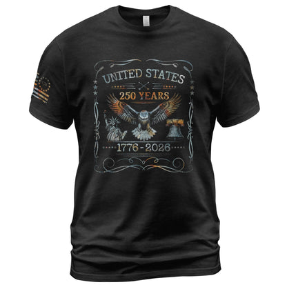 HOT250th Anniversary USA T-Shirt, Patriotic Shirts for Men | This patriotic 1776-2026 shirt honors the historic anniversary milestone, delivering a classic graphic tee for men