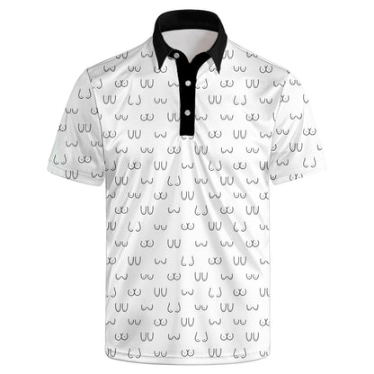 HOTGolf Polos for Men Funny Moisture Wicking Golf Shirts Performance Quick-Dry Polo Shirts Short Sleeve