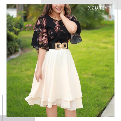 HOTXZQTIVE Women Wide Elastic Belts for Dress Fashion Stretchy Waist Belts for Ladies with Gold Buckle