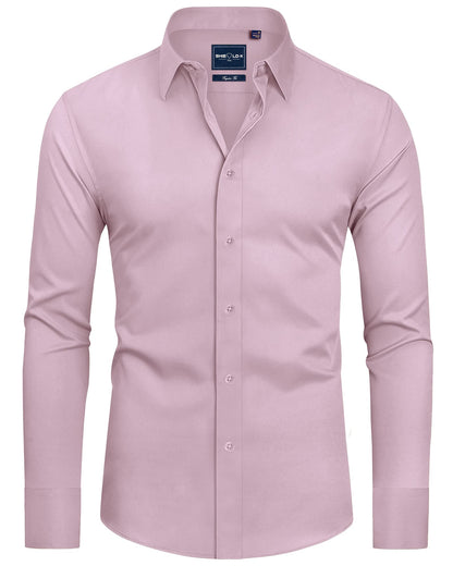 HOTAlimens & Gentle Slim Fit Dress Shirts for Men Long Sleeve Stretch Stain Proof Wrinkle Free Button Down Shirts Formal Shirts