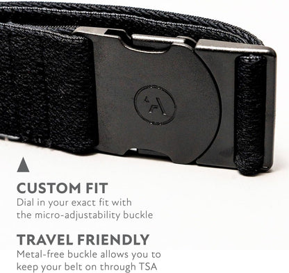 HOTArcade The Original Unisex Adventure Belt, Heavy Duty Elastic Webbing, Non-Metal Travel Friendly Buckle