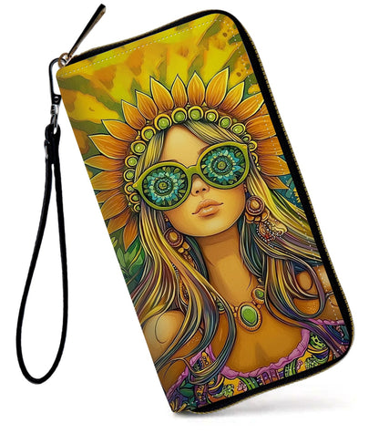 HOTWomens Wallet, Large Capacity RFID Blocking PU Leather Wristlet Wallets for Women Ladies Men Credit Card Holder Zipper Wallet Phone Holder Clutch Travel Purse, Art Moon Starry Night