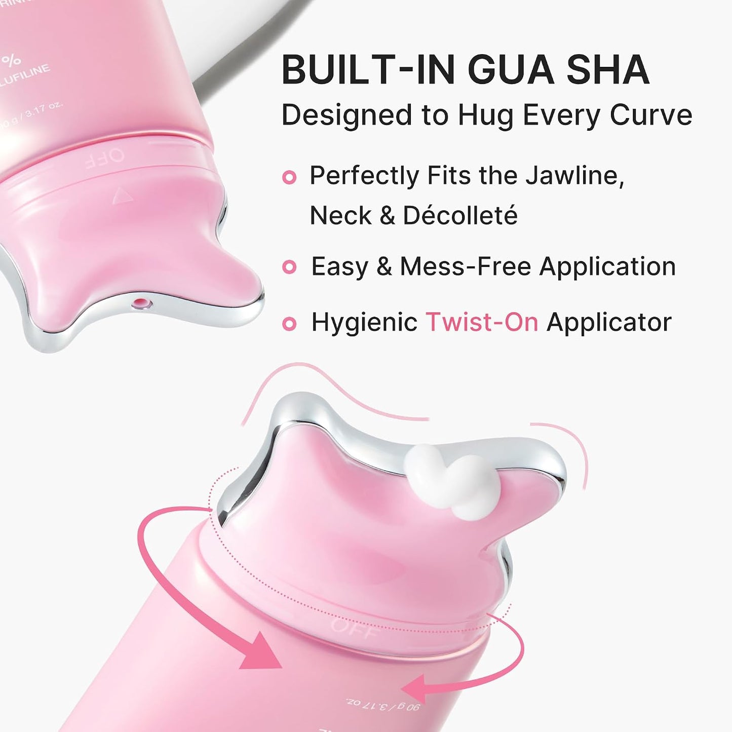 HOTmedicube PDRN Collagen Gua Sha Neck Wrinkle Cream - Firming, Contour Care | Built-In Gua Sha Massager with Volufiline 5% - For the Look of Fine Lines, Jawline, Neck, Décolleté, Korean Skincare, 3.17 oz