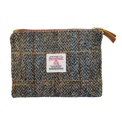 HOTHarris Tweed Coin Purse Handmade Lipstick Bag Vintage British Portable Credit Card ID Wallet with YKK Zipper for Women men (Mint Green, Large)