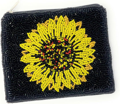 HOTSunflower Beaded Purse Pouch, Small Wallets, Beaded Coin Purse, Sunflower Gifts, Small Pouch, Birthday Gifts, Gift Card Pouch, Mother's Day Gifts