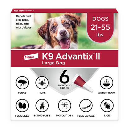 HOTK9 Advantix II Large Dog Vet-Recommended Flea, Tick & Mosquito Treatment & Prevention | Dogs 21-55 lbs. | 2-Mo Supply (Packaging may vary)
