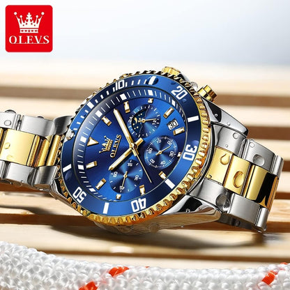 HOTOLEVS Mens Stainless Steel Watch Fashion Luxury Big Face Analog Waterproof