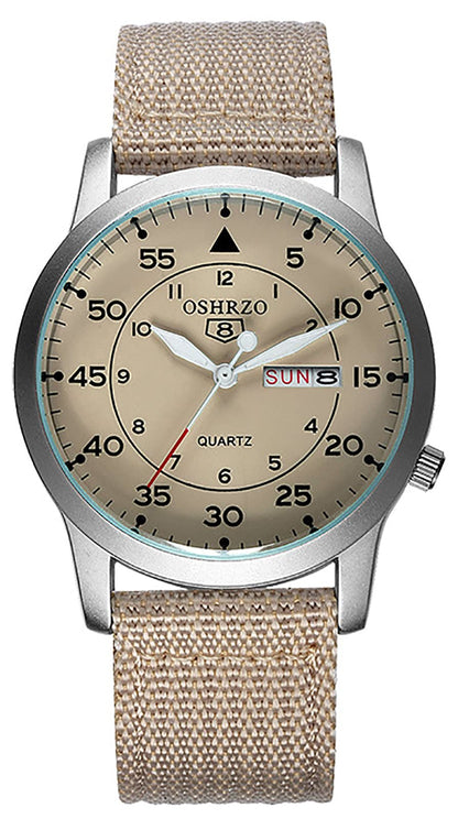 HOTGosasa Unisex Military Analog Field Watch with Nylon Strap, Luminous Easy Read Dial, Sport Tactical Casual Quartz Wristwatch, Daily Water Resistant