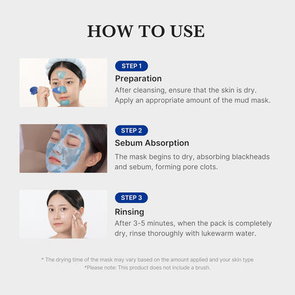 HOTmedicube Zero Pore Blackhead Mud Facial Mask - Skin Cooling & Pore Tightening - 3 Minute Quick Dry Formula with AHA, BHA, PHA, and Pore-Purifying Clay - Korean Mud Mask 3.52 oz