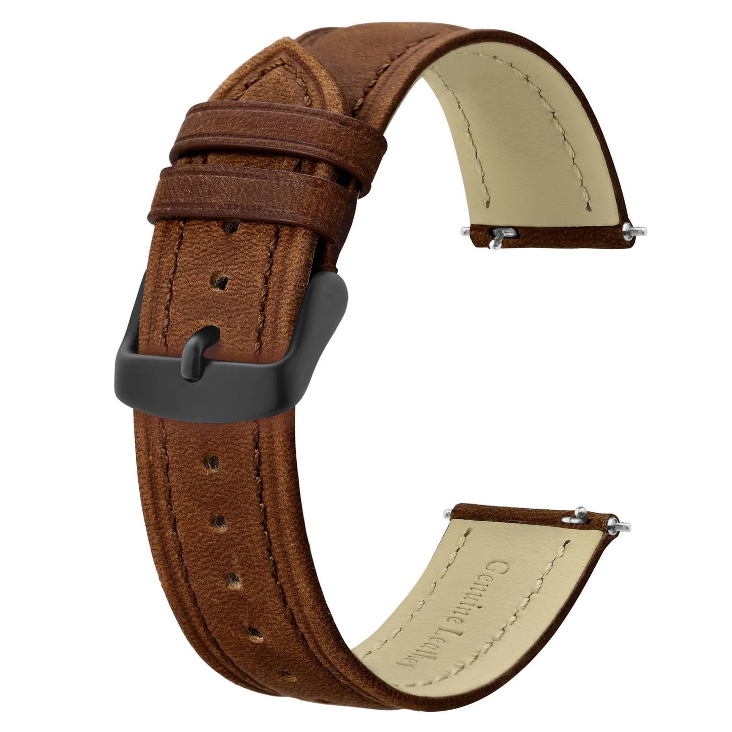 HOTBISONSTRAP Extra Long Watch Bands 18mm 20mm 22mm 24mm, Leather Watch Straps for Men, XL Replacement Strap for Large Wrists