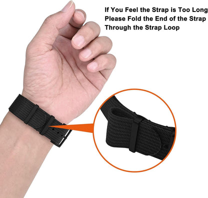 HOTANNEFIT Nylon Watch Band 16mm 18mm 20mm 22mm, One-Piece Waterproof Military Watch Straps with Heavy Buckle