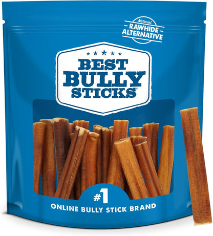HOTBest Bully Sticks 4 Inch Bully Sticks for Dogs - 8 oz (Pack of 1) - Natural Grass-Fed Dog Treats Small Breed, Grain and Rawhide-Free, Perfect for Small or Young Canines