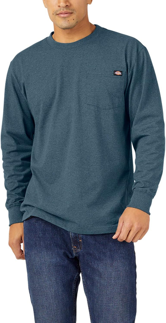 HOTDickies Men's Big and Tall Long Sleeve Heavyweight Crew Neck