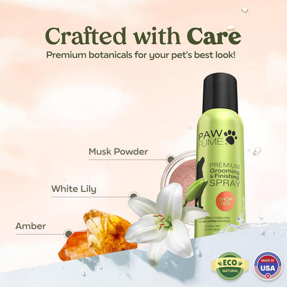HOTPAWFUME Dog Perfume Spray Long Lasting Scent for Grooming, Show Dog, 1-Pack – Keep Your Pup Fresh All Day – Hypoallergenic, Alcohol-Free, Detangling Formula – Moisturizing Pet Cologne Spray for Dogs