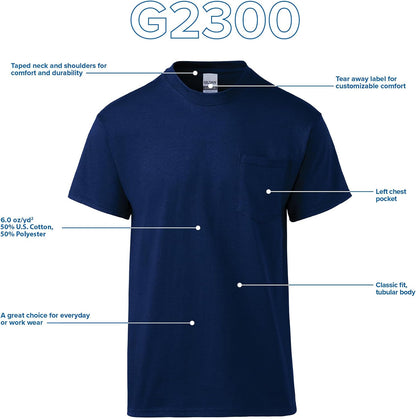 HOTGildan Adult Ultra Cotton T-Shirt with Pocket, Style G2300, 2-Pack