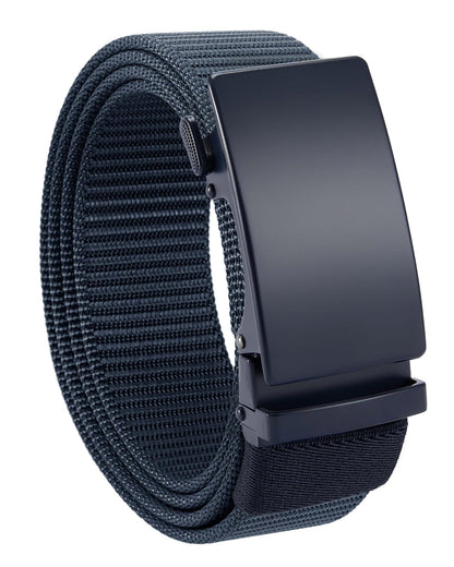 HOTCHAOREN 1.5" Nylon Ratchet Belts for Men - Adjustable Casual Work Belt with Slide Buckle - Trim to Fit