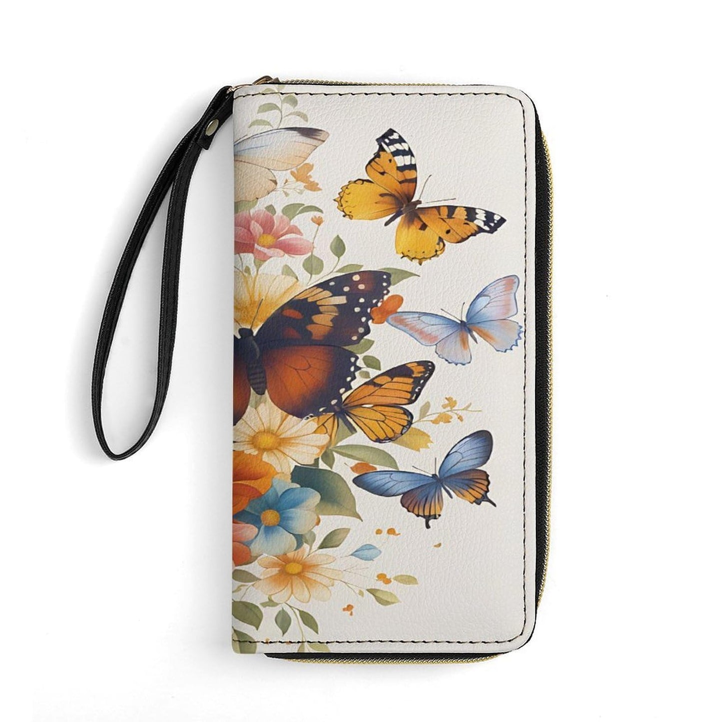 HOTHalloween Pumpkin Pattern Women's Wallet Wristlet Zipper Purse with Hand Strap Travel Credit Card Holder for Daily Use Gifts