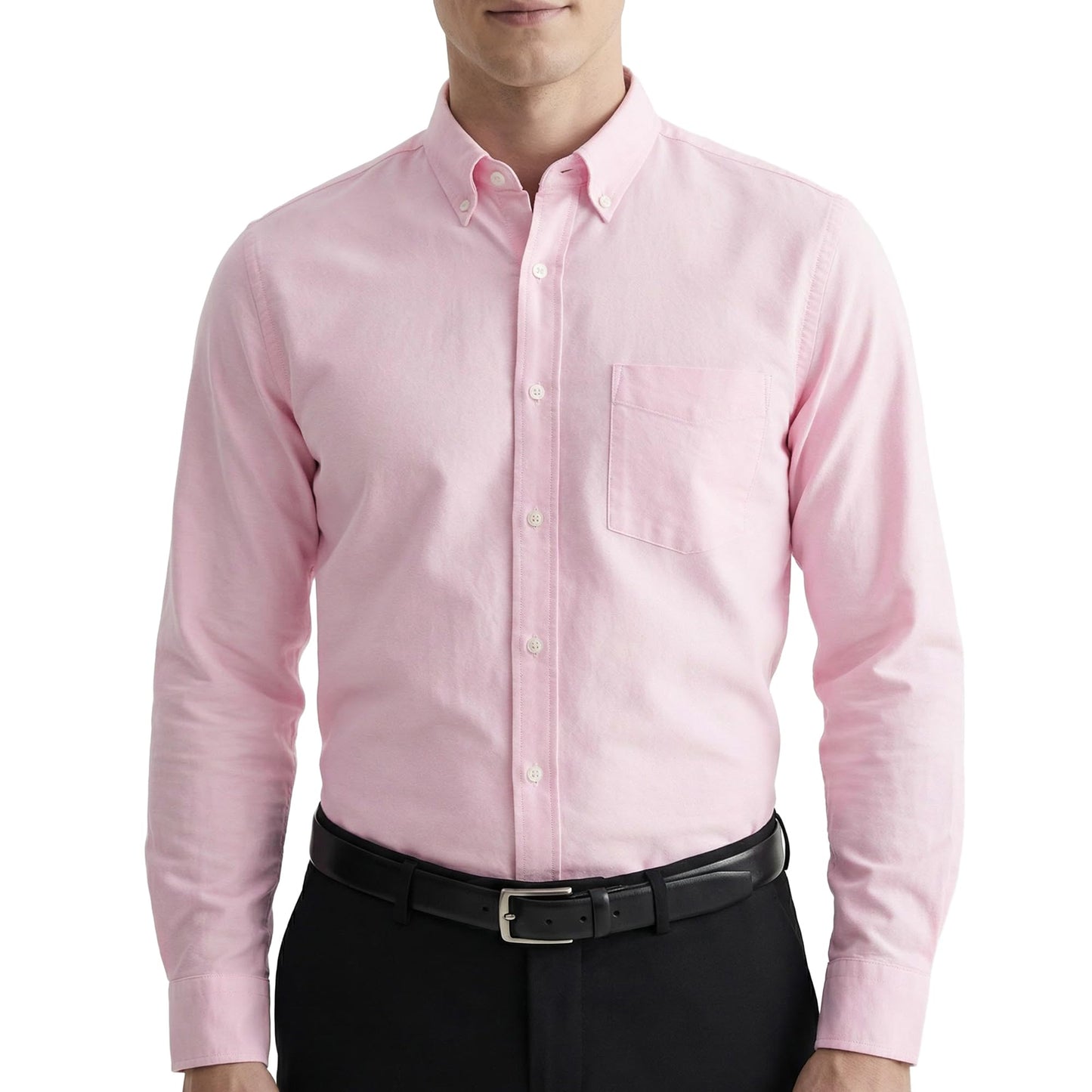 HOTCotton King Mens 100% Cotton Oxford Shirt Long Sleeve Dress Shirts for Men Button Down Work Casual Shirt with Pocket