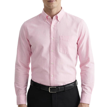 HOTCotton King Mens 100% Cotton Oxford Shirt Long Sleeve Dress Shirts for Men Button Down Work Casual Shirt with Pocket