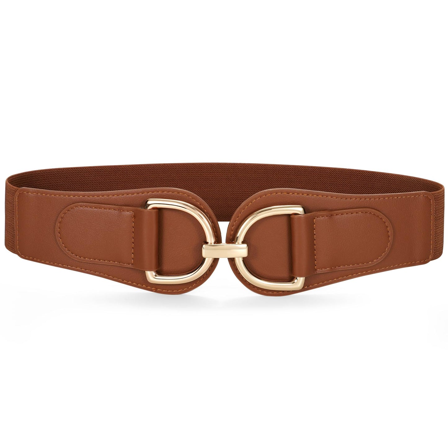 HOTSANSTHS Vintage Women Stretchy Wide Belt Chunky Buckle Elastic Wide Waist Belts for Dresses Coats