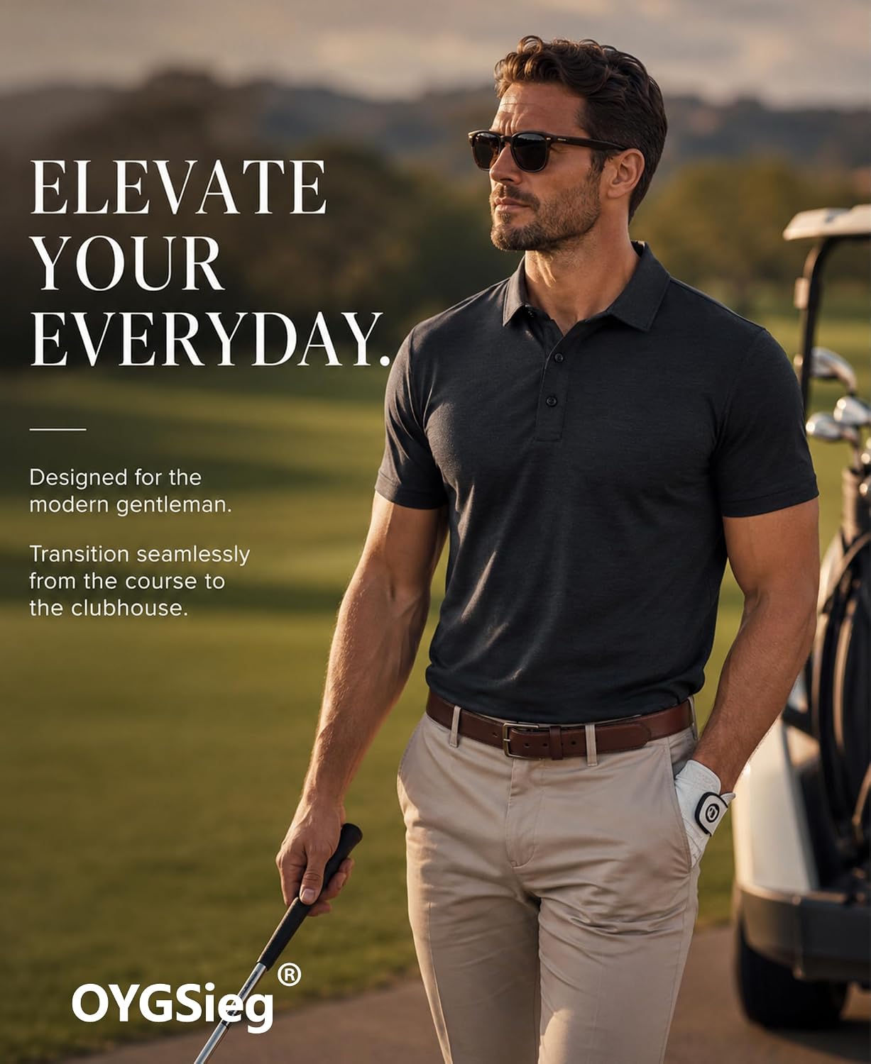 HOTOYGSieg 6 Pack Mens Polo Shirts Performance Short Sleeve Golf Shirt Moisture Wicking Athletic Casual Collared T-Shirt