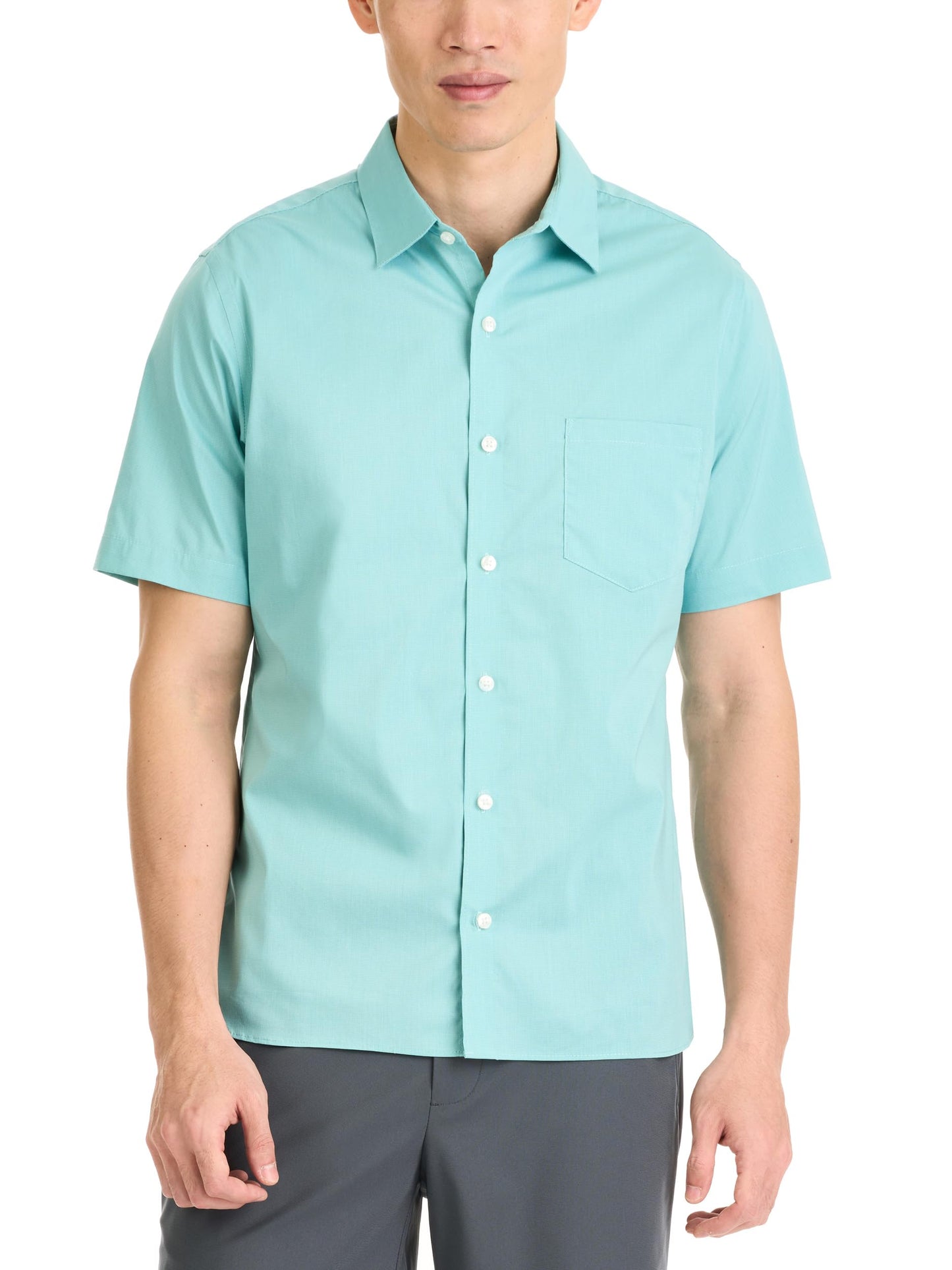 HOTVan Heusen Mens Wrinkle Free Short Sleeve Button Down Check Shirt