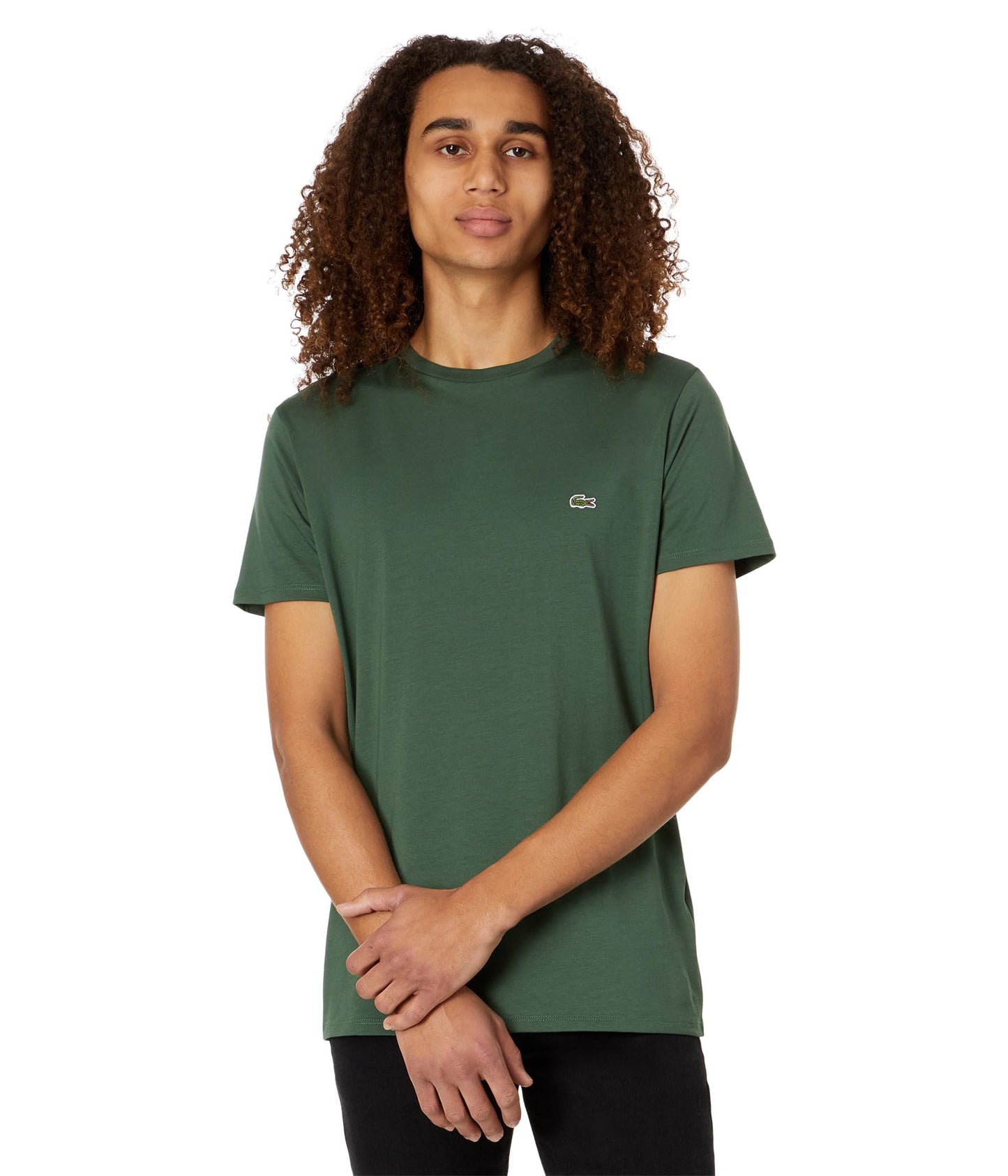 HOTLacoste Men's Short Sleeve Pima Jersey Crew Neck Tee