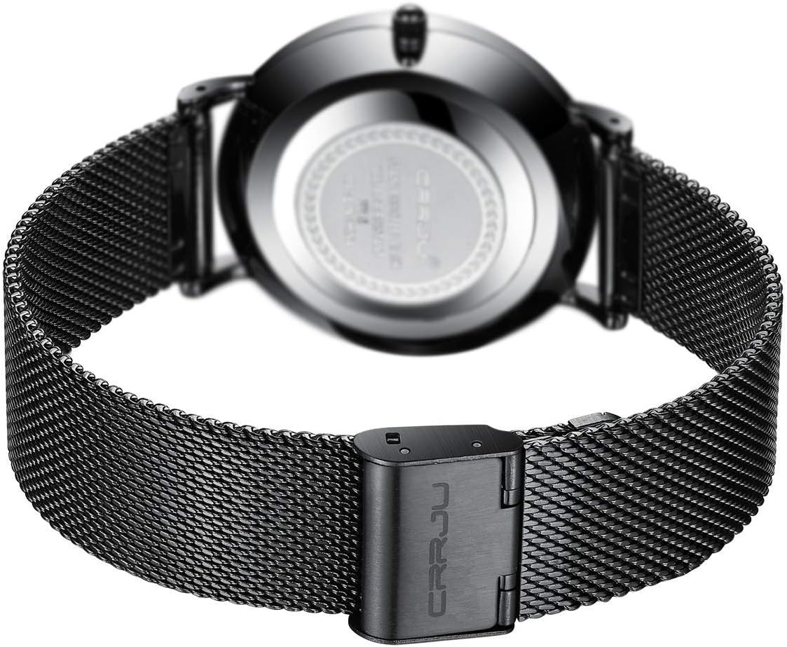 HOTMens Watches Ultra-Thin Minimalist Waterproof - Fashion Wrist Watch for Men Unisex Dress with Stainless Steel Mesh Band