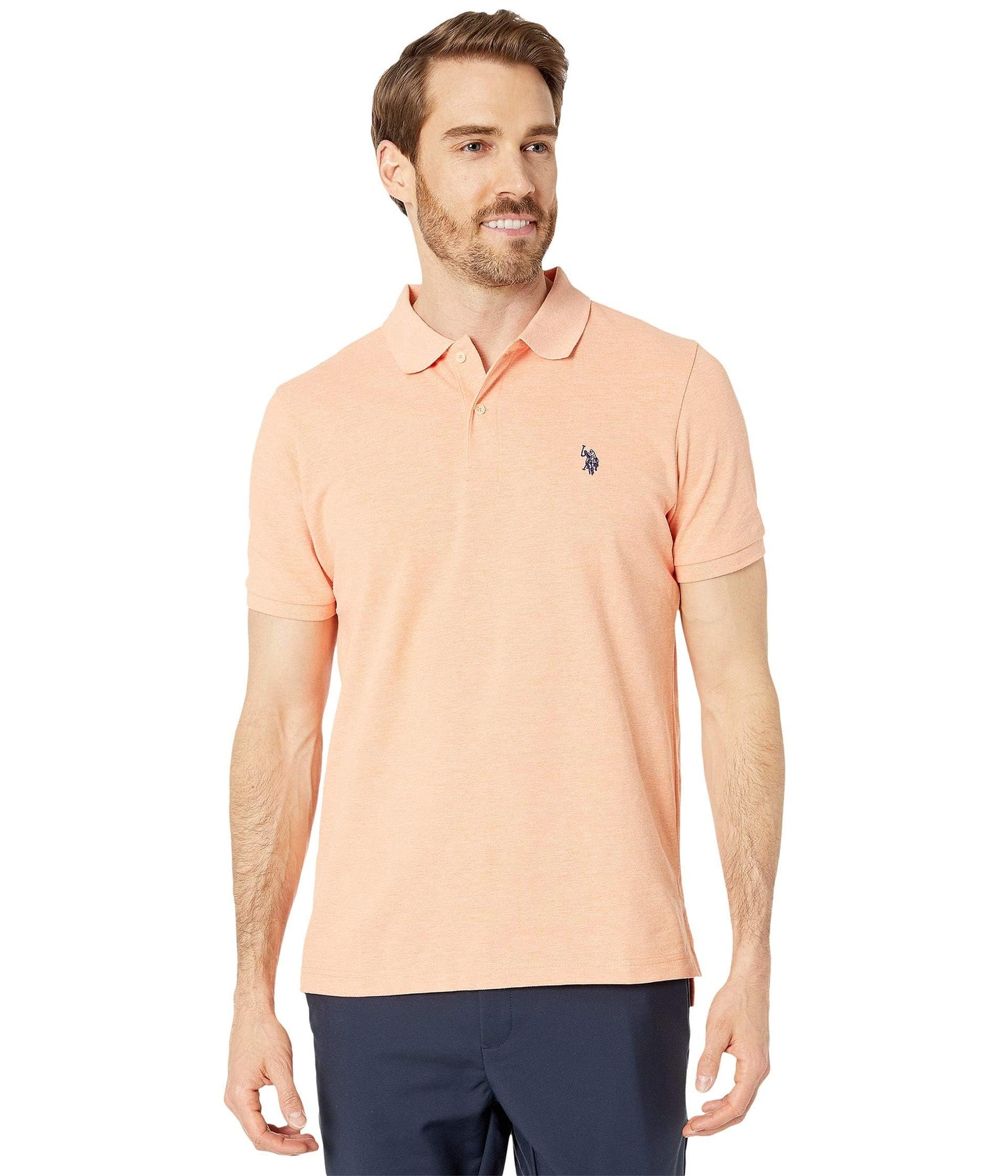 HOTU.S. Polo Assn. Men's Classic Polo Shirt, Two-Button Closure Pique Polo Shirt, Summer Fashion Golf Shirt | Two-Button Closure Pique Polo Shirt, Summer Fashion Golf Shirt