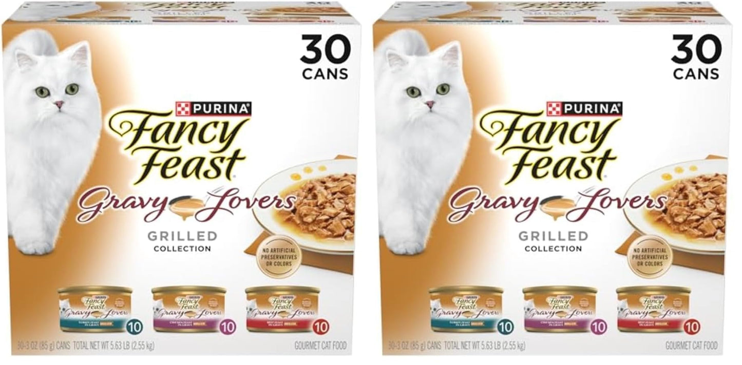 HOTFancy Feast Poultry and Beef Feast Classic Pate Collection Grain Free Wet Cat Food Variety Pack - (Pack of 30) 3 oz. Cans