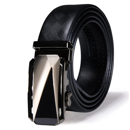 HOTDubulle Designer Mens Belts, Sliding Automatic Buckle Ratchet Dress Belt TOP Genuine Leather Strap Gifts