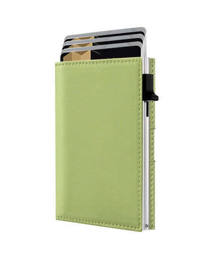HOTQLD RFID Wallet Women - Small Slim Trifold Wallet Anti-Theft Pop up Card Holder, Minimalist, Ultra Thin, Front Pocket, Premium Leather, 9-11 Cards Capacity | ID Window | Cash Slot