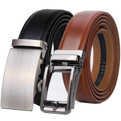 HOTLavemi Men's Real Leather Ratchet Dress Casual Belt, Cut to Exact Fit,Elegant Gift Box