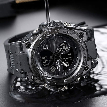 HOTAIMES Mens Watches Sports Outdoor Waterproof Military Watch for Men Tactical Watch Analog Digital Date Alarm Stopwatch Multi-Function Tactics Big Face Wristwatch for Men