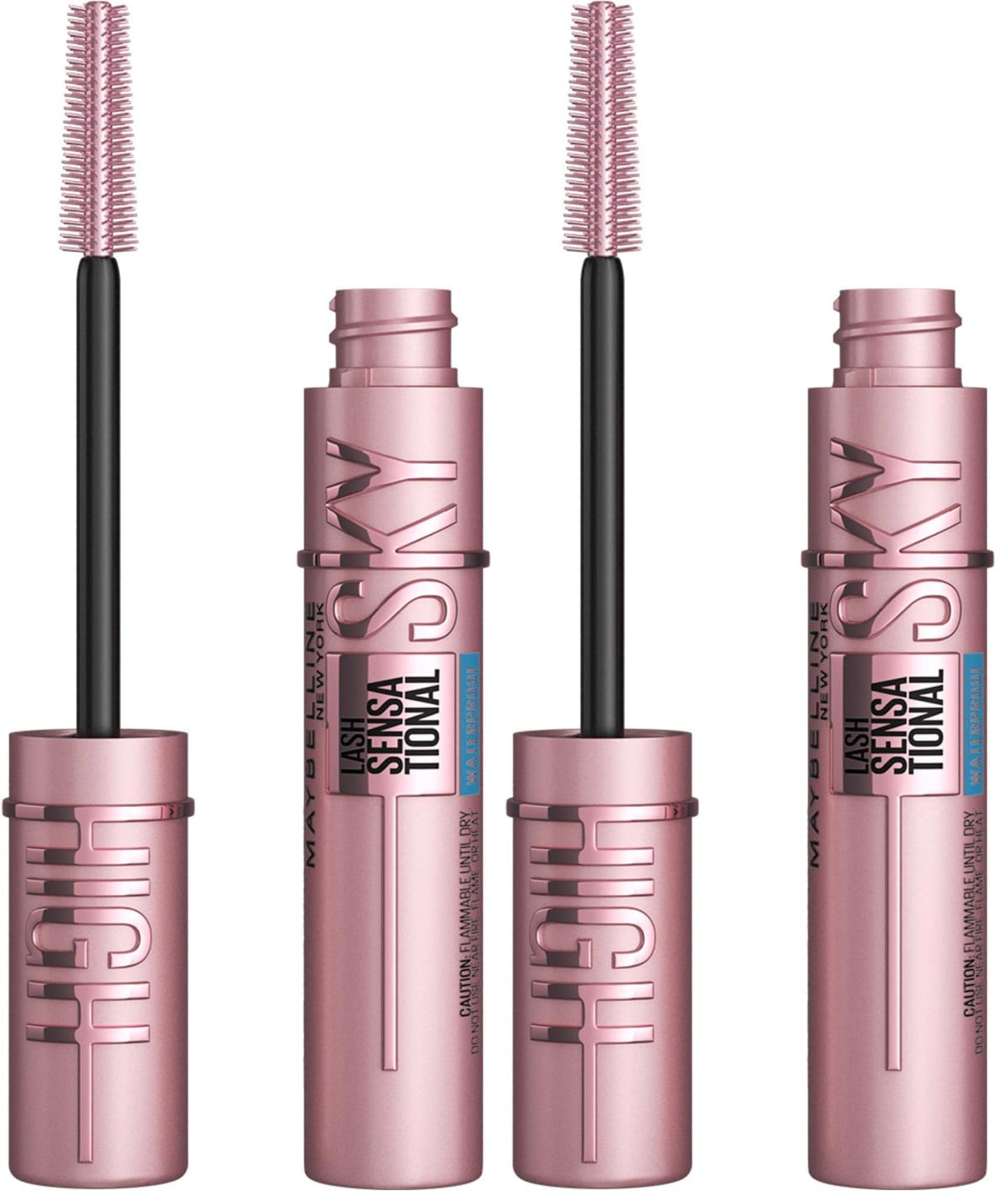 HOTMaybelline Lash Sensational Sky High Waterproof Mascara Makeup, Volumizing, Lengthening, Defining, Curling, Multiplying, Buildable Formula, Very Black, 1 Count