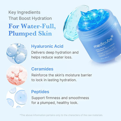 HOTmedicube Jelly Cream with Hyaluronic Acid | Daily Moisturizer for All Skin Types | Long-lasting Hydration with Hyaluronic Acid, Ceramides, Multi Peptides | Supports Skin's Natural Barrier | 1.69 fl.oz