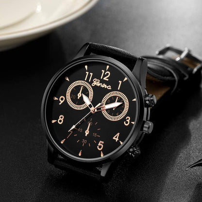 HOT6 Pack Men's Leather Quartz Watch Geneva Casual Dress Wrist Band Watches Wholesale Lots Set