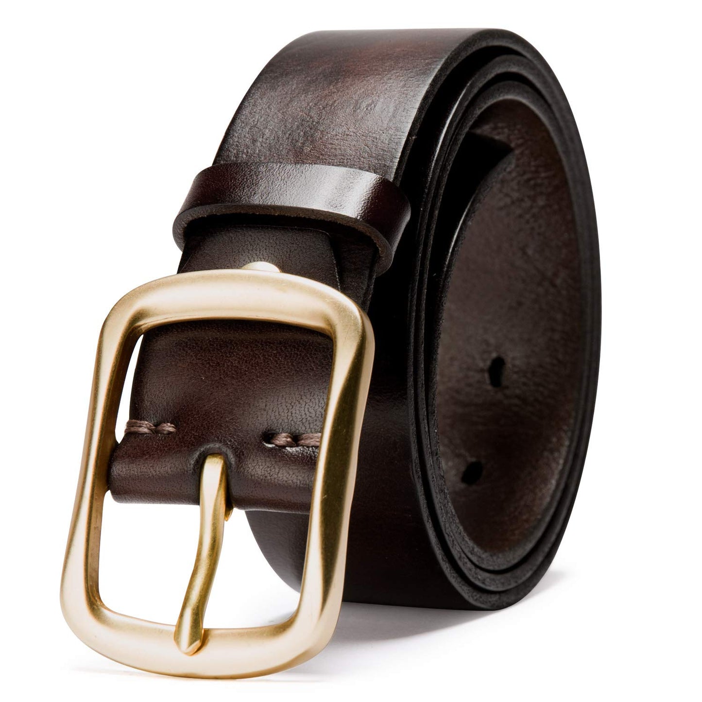 HOTKEECOW Men's 100% Italian Cow Leather Belt Men With Anti-Scratch Buckle,Packed in a Box
