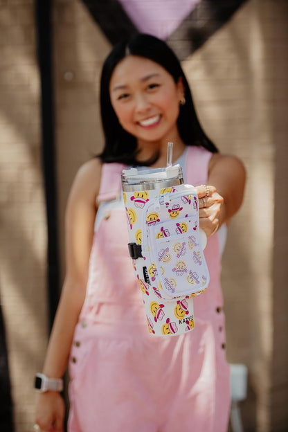 HOTKATYDID Tumbler Zipper Pouch and Phone Holder with 3 Pockets - Compact Water Bottle Pouch for Wallet, Keys, and Phone - Premium Tumbler Accessories