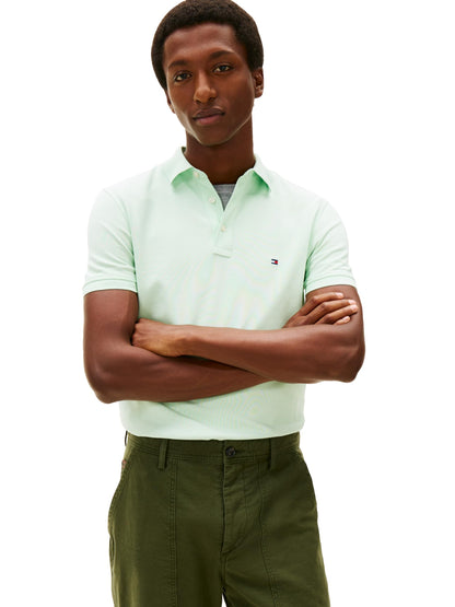 HOTTommy Hilfiger Men's Short Sleeve Polo Shirts in Slim Fit with Stretch and Organic Pique Cotton
