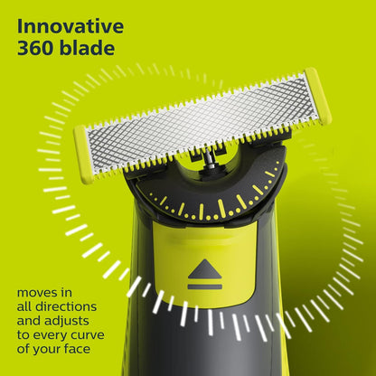HOTPhilips Norelco OneBlade 360 Blades, Genuine Replacement Blades for OneBlade Electric Shaver and Trimmer, 4 Pack, QP440/80