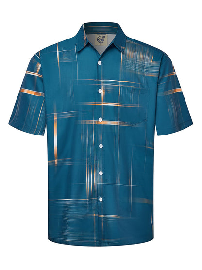 HOTHardaddy Men's Hawaiian Shirt Short Sleeves Printed Button Down Summer Beach Casual Shirts