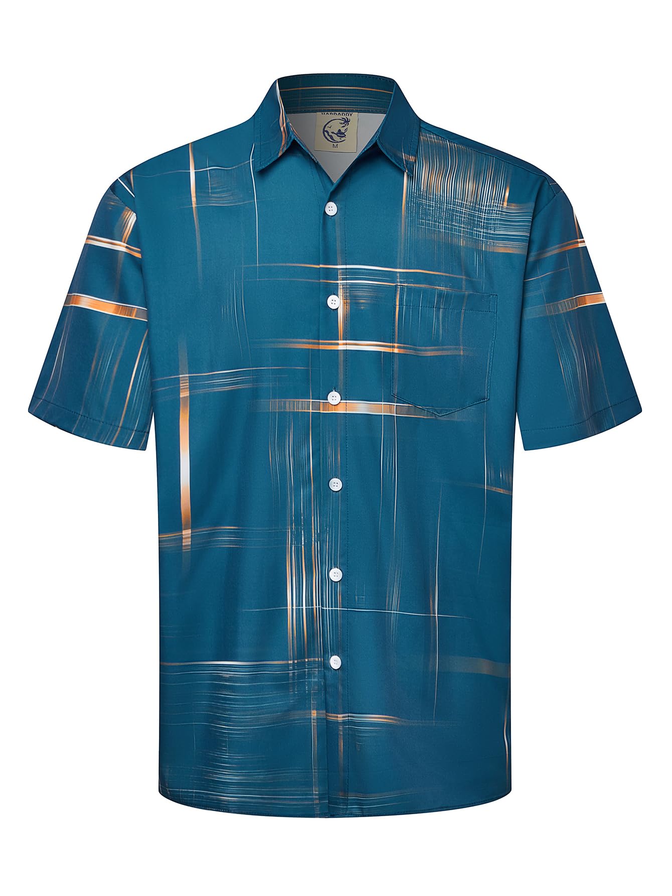 HOTHardaddy Men's Hawaiian Shirt Short Sleeves Printed Button Down Summer Beach Casual Shirts