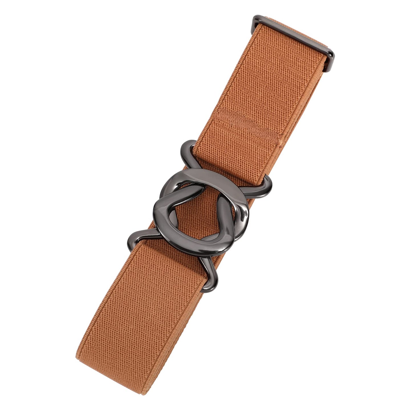 HOTJASGOOD Women No Show Stretch Belt Adjustable Elastic Web Belt with Flat Buckle for Jeans Pants Casual Belts