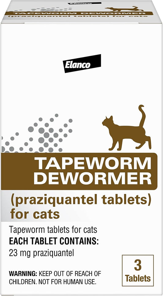 HOTElanco Tapeworm Dewormer (praziquantel tablets) for Cats and Kittens 6 Weeks and Older, 3-count