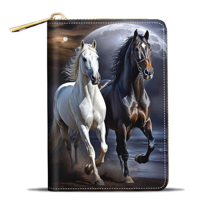HOTCredit Card Holder Wallets for Women, Small RFID Wallet Slim Leather Card Organizer Case with Zipper, Retro Music Cassette